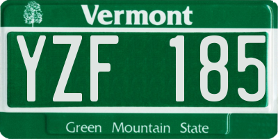 VT license plate YZF185