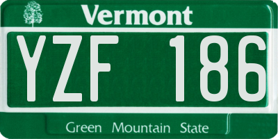 VT license plate YZF186