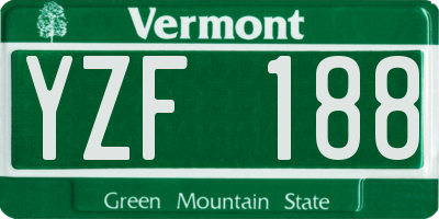 VT license plate YZF188