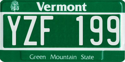VT license plate YZF199