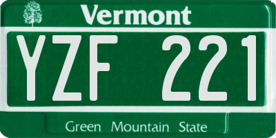 VT license plate YZF221