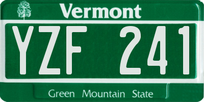 VT license plate YZF241
