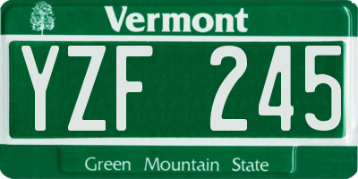 VT license plate YZF245