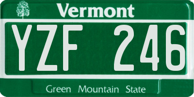 VT license plate YZF246