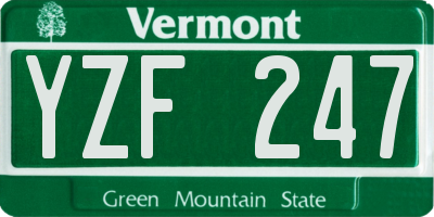 VT license plate YZF247