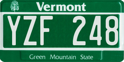VT license plate YZF248