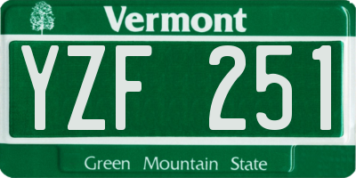 VT license plate YZF251