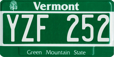 VT license plate YZF252