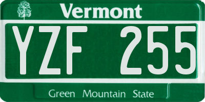 VT license plate YZF255
