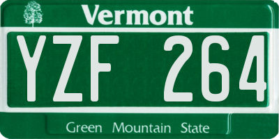 VT license plate YZF264