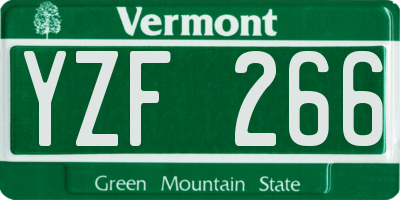 VT license plate YZF266