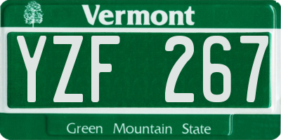 VT license plate YZF267