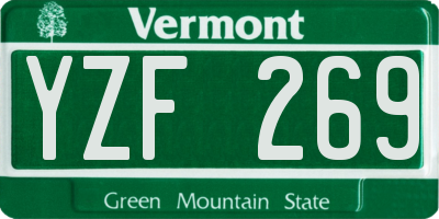 VT license plate YZF269