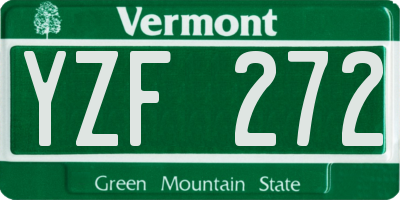 VT license plate YZF272
