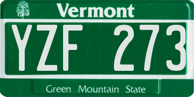 VT license plate YZF273