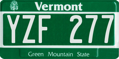 VT license plate YZF277