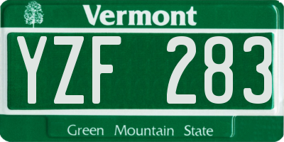 VT license plate YZF283