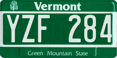 VT license plate YZF284