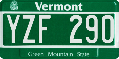 VT license plate YZF290
