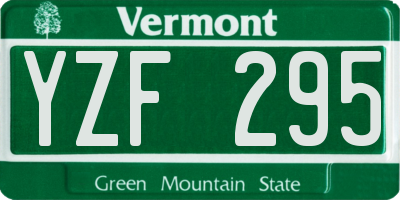 VT license plate YZF295