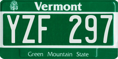 VT license plate YZF297