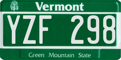 VT license plate YZF298