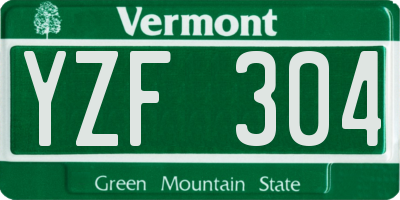 VT license plate YZF304