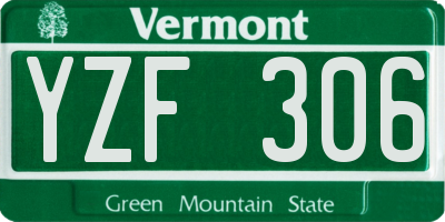 VT license plate YZF306