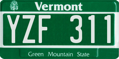 VT license plate YZF311