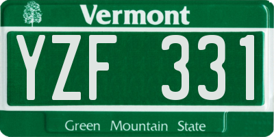 VT license plate YZF331