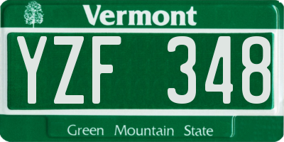 VT license plate YZF348