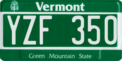 VT license plate YZF350