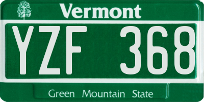 VT license plate YZF368