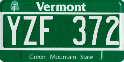 VT license plate YZF372