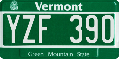 VT license plate YZF390