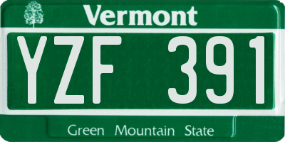 VT license plate YZF391