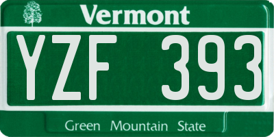 VT license plate YZF393