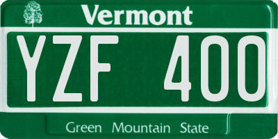 VT license plate YZF400