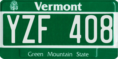 VT license plate YZF408