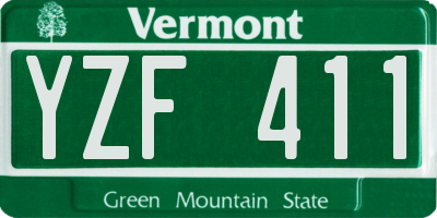 VT license plate YZF411
