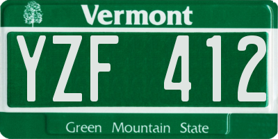 VT license plate YZF412