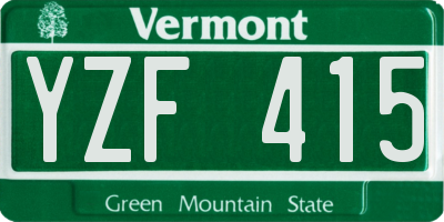 VT license plate YZF415
