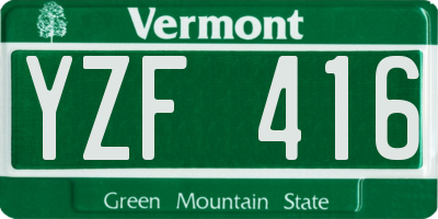 VT license plate YZF416