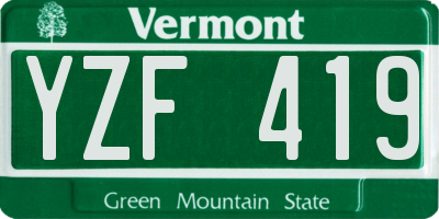 VT license plate YZF419