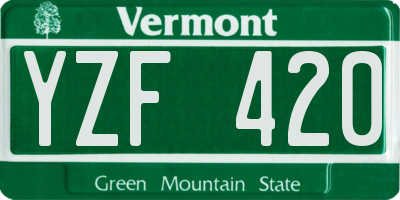 VT license plate YZF420