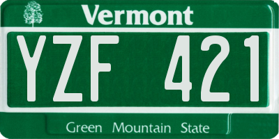 VT license plate YZF421