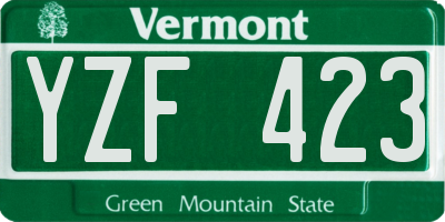 VT license plate YZF423