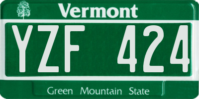 VT license plate YZF424