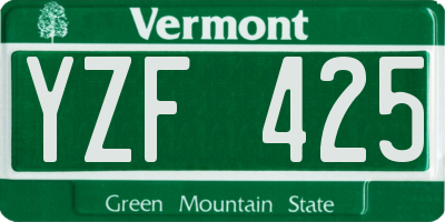 VT license plate YZF425