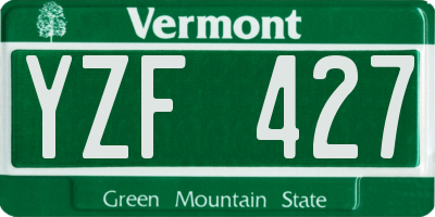 VT license plate YZF427
